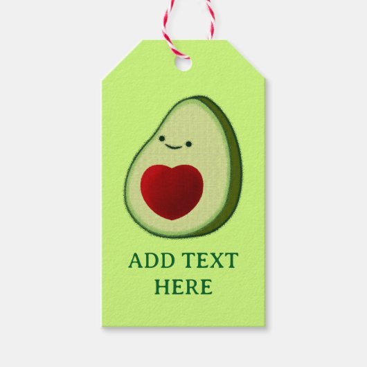 Avocado Lover Schattigee Cartoon Cadeaulabel (Voorkant)