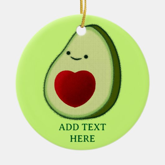 Avocado Lover Schattigee Cartoon Keramisch Ornament (Voorkant)