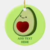 Avocado Lover Schattigee Cartoon Keramisch Ornament (Achterkant)