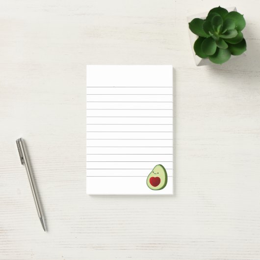 Avocado Lover Schattigee Cartoon Post-it® Notes (Kantoor)