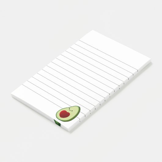 Avocado Lover Schattigee Cartoon Post-it® Notes (Schuin)