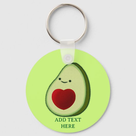 Avocado Lover Schattigee Cartoon Sleutelhanger (Voorkant)