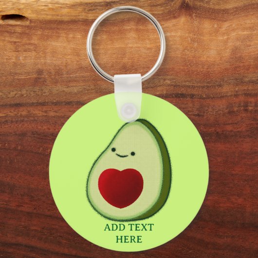 Avocado Lover Schattigee Cartoon Sleutelhanger (Achterkant)