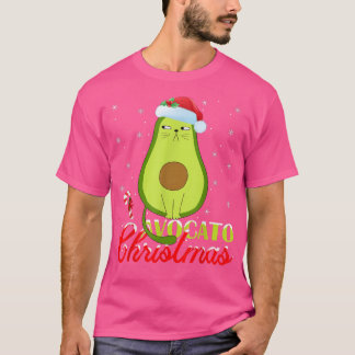 Avocado Lover Xmas licht Santa Avocado Cat Christu T-shirt