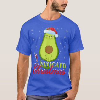 Avocado Lover Xmas licht Santa Avocado Cat Christu T-shirt