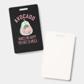 Avocado maakt me gelukkig badge (Voor- en achterkant)