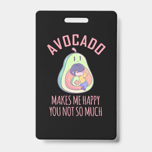 Avocado maakt me gelukkig badge (Voorzijde)