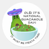 Avocado Man en Guacamole Ronde Sticker (Voorkant)