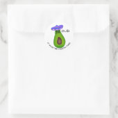 Avocado Man en Sombrero Classic Ronde Sticker (Tas)