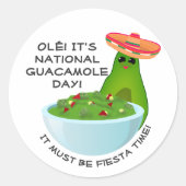 Avocado Meisje en Guacamole Ronde Sticker (Voorkant)