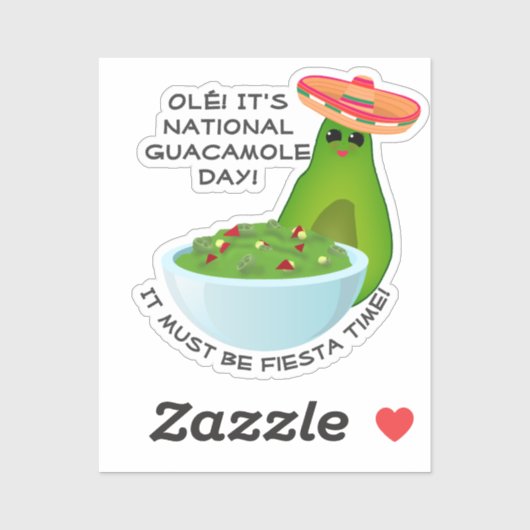 Avocado Meisje en Guacamole Sticker (Vel)