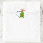 Avocado Meisje en Sombrero Ronde Sticker (Tas)
