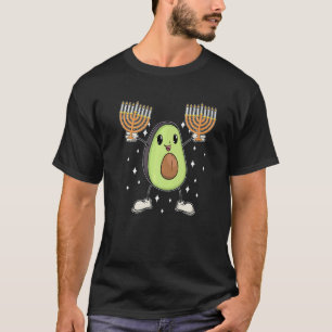 Avocado Menorah Hanukkah Fruit Chanukah Joods Veg T-shirt