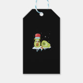 Avocado Merry Kerstmis Vegan Pajama Santa Hat Fun Cadeaulabel (Voorkant)