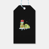 Avocado Merry Kerstmis Vegan Pajama Santa Hat Fun Cadeaulabel (Achterkant)