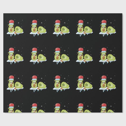 Avocado Merry Kerstmis Vegan Pajama Santa Hat Fun Cadeaupapier (Vlak)