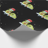 Avocado Merry Kerstmis Vegan Pajama Santa Hat Fun Cadeaupapier (Hoek)