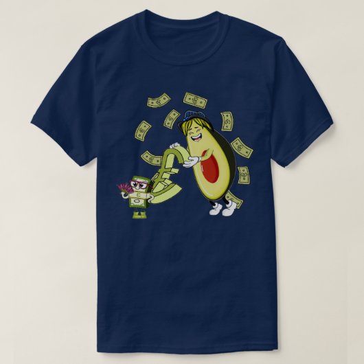 avocado met bundel euro grappig t-shirt (Design voorkant)