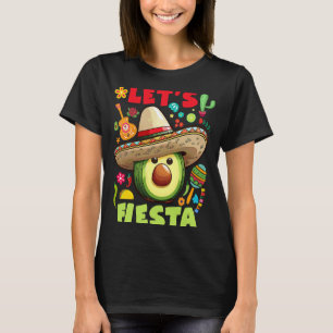 Avocado met Sombrero  Gitaar Cactus Laat Fiesta P T-shirt