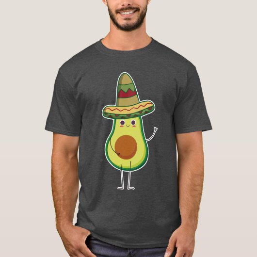 Avocado Mexican met sombrero Mexicano Cute Gift T-shirt (Voorkant)