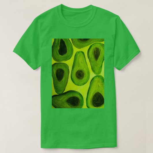 Avocado-minnaar groen geel t-shirt (Design voorkant)
