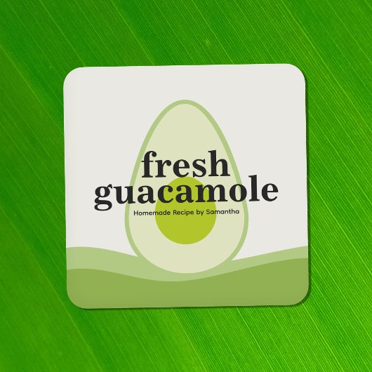 Avocado - Modern Guacamole Label Sticker