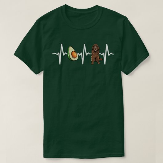 Avocado Newfoundland Heartbeat Hondenliefhebber T-shirt (Design voorkant)