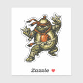 Avocado Ninja — Grappige Fruitkrijger Retro Japans Sticker (Vel)