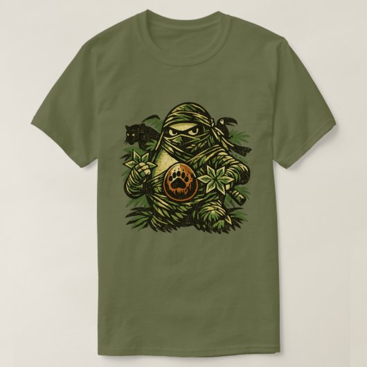 Avocado Ninja — Schaduw van de Jungle T-shirt (Design voorkant)