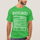 avocado Nutrition Facts-label T-shirt (Voorkant)
