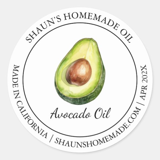 Avocado Oil Modern label (Voorkant)