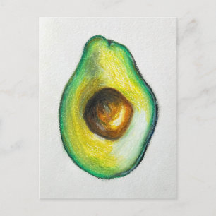 Avocado Oil Pastel Tekening Origineel Kunstwerk Briefkaart