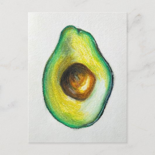 Avocado Oil Pastel Tekening Origineel Kunstwerk Briefkaart (Voorkant)