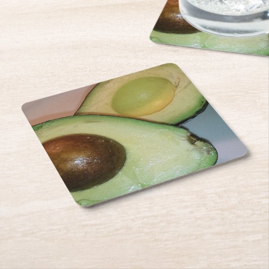 Avocado-Onderzetters Kartonnen Onderzetters (Schuin)