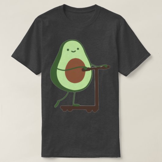 Avocado op scooter t-shirt (Design voorkant)