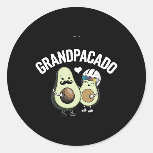 Avocado Opa Grandpacado Avocado Lover Vaders Ronde Sticker (Voorkant)