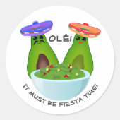 Avocado Paar en Guacamole Ronde Sticker (Voorkant)