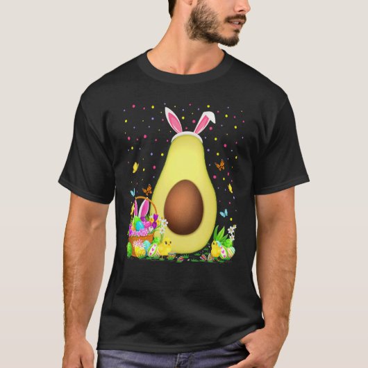 Avocado paaspaaspap Hunt Bunny Avocado Pasen T-shirt (Voorkant)
