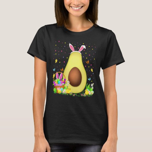 Avocado paaspaaspap Hunt Bunny Avocado Pasen T-shirt (Voorkant)