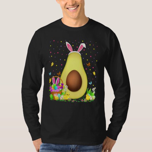 Avocado paaspaaspap Hunt Bunny Avocado Pasen T-shirt (Voorkant)