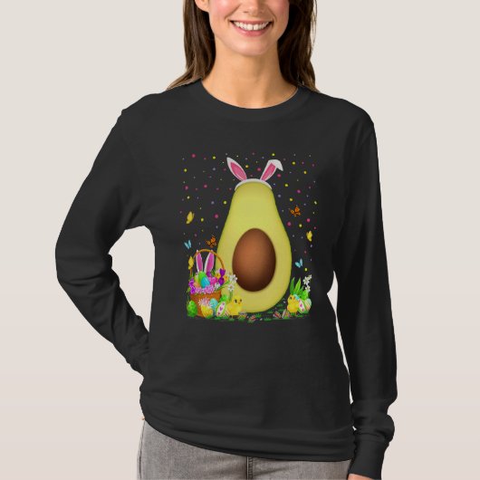 Avocado paaspaaspap Hunt Bunny Avocado Pasen T-shirt (Voorkant)