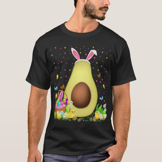 Avocado paaspaaspap Hunt Bunny Avocado Pasen T-shirt (Voorkant)