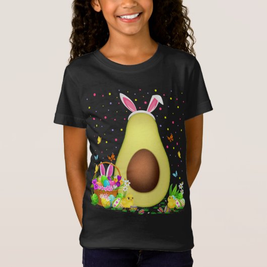Avocado paaspaaspap Hunt Bunny Avocado Pasen T-shirt (Voorkant)