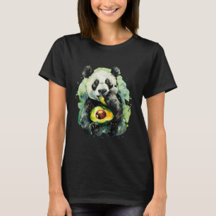 Avocado Panda Beer Waterverf Kunstwerk Avocado Fru T-shirt