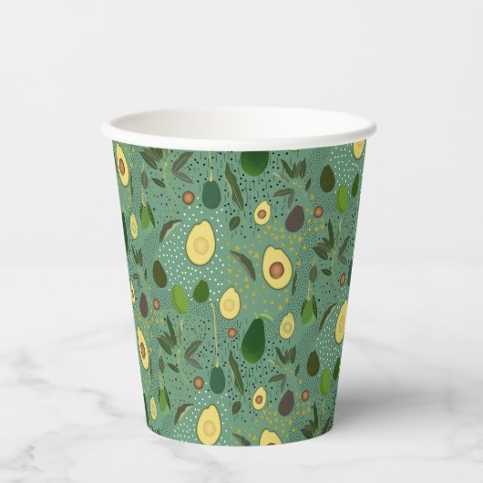 Avocado Party Pattern Papieren Bekers (Voorkant)