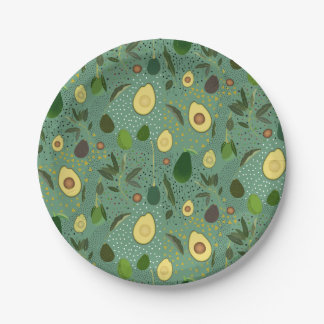 Avocado Party Pattern Papieren Bordje