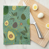 Avocado Party Pattern Theedoek (Quarter Fold)