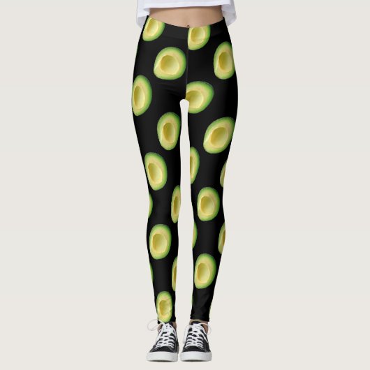 Avocado Party Zwart 4Lola Leggings (Voorkant)