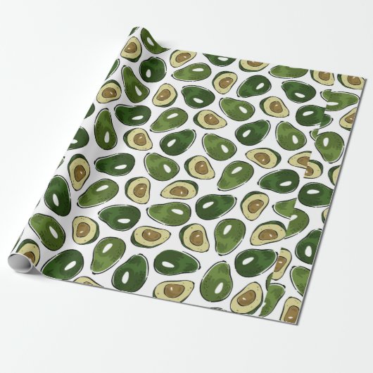 Avocado-patroon Cadeaupapier (Uitgerold)