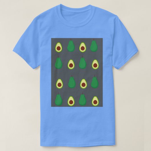 Avocado patroon donkergrijs t-shirt (Design voorkant)